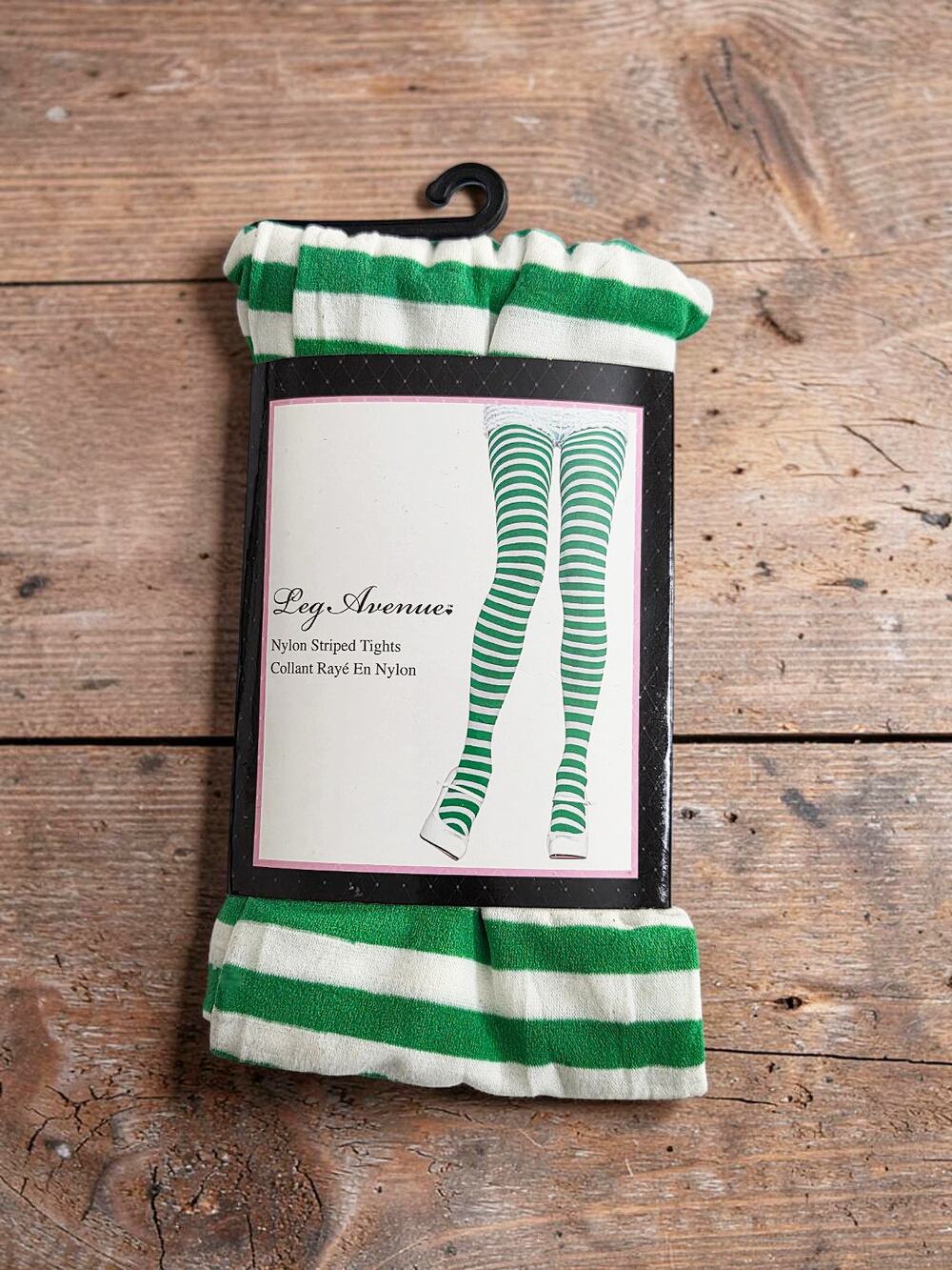 Leg Avenue Nylon Striped Tights Elf Strawberry Shortcake OS